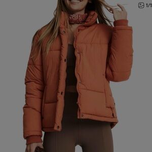 Women's Orange Puffer Jacket